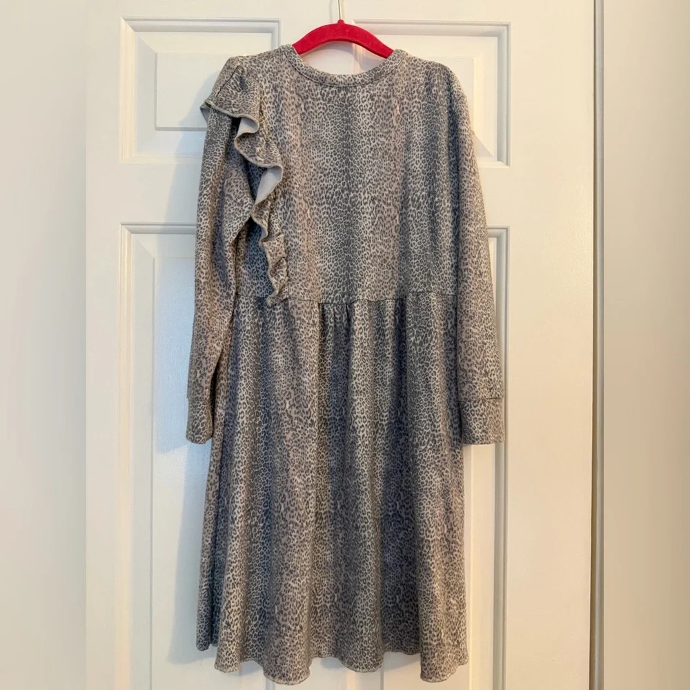 Chaser Gray Leopard Print Kids Dress